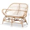 Baxton Studio Jayden Modern Bohemian White Fabric Upholstered and Natural Brown Finished Rattan Loveseat 205-12694 - alternate 6